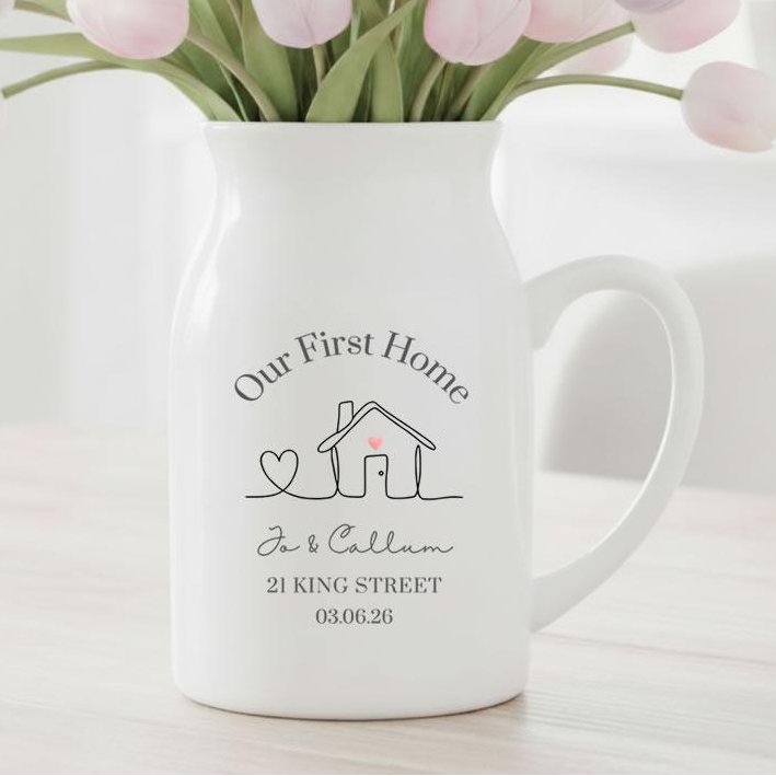 Personalised New Home Ceramic Vase Gift