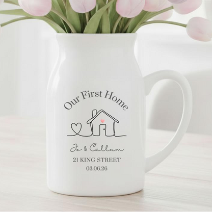 Personalised New Home Ceramic Vase Gift
