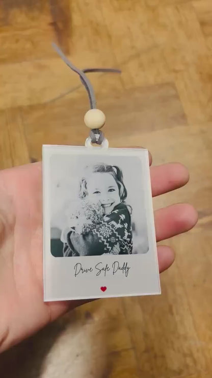 Personalised Car Mirror Ornament Photo Picture Accessory Charm